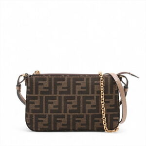 Fendi Zucca Canvas Shoulder Bag Brown